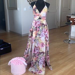 l’atiste by Amy long floral maxi & double slit